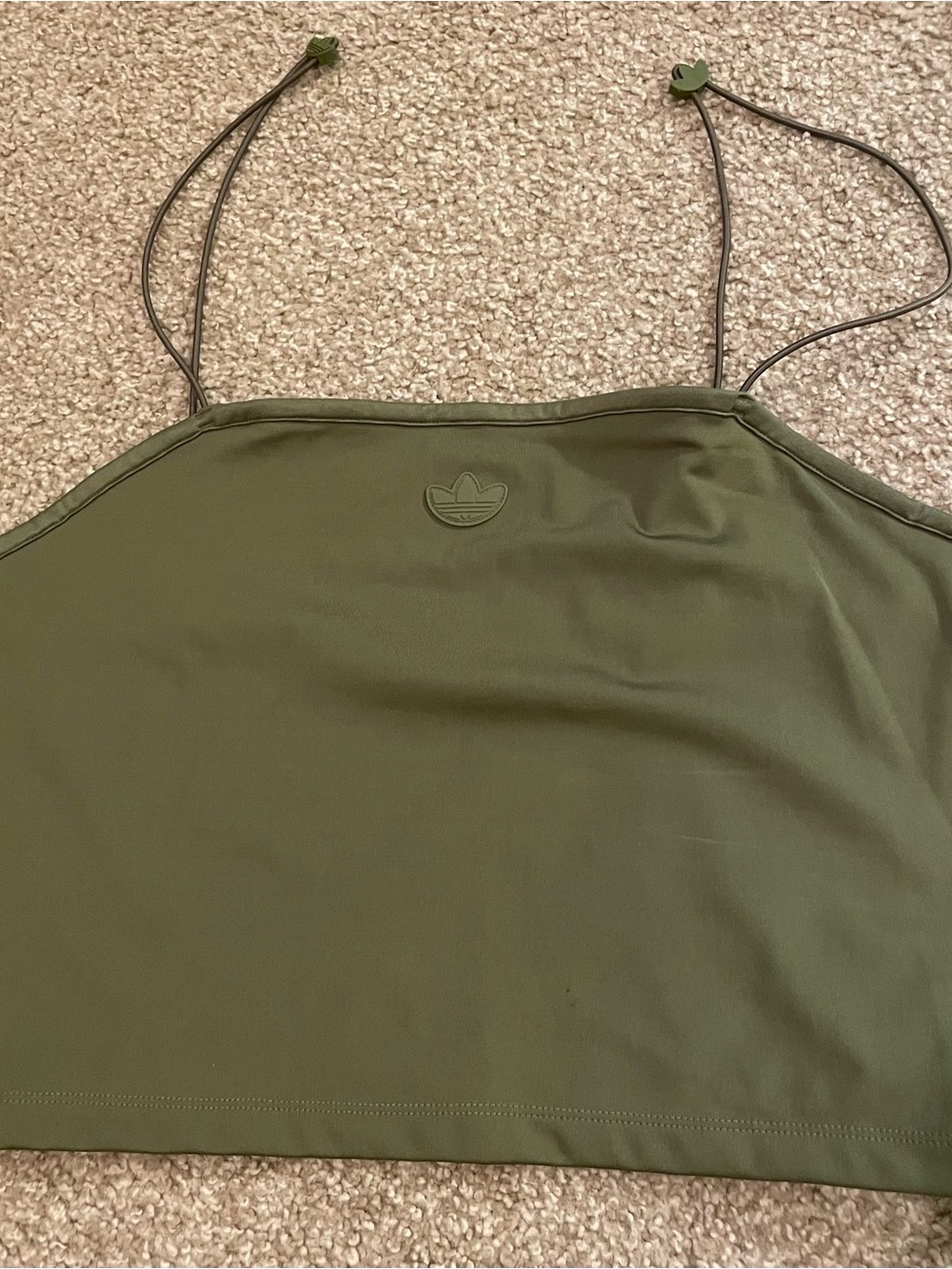 adidas Olive Strappy Crop Camisole